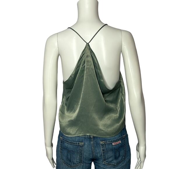 NWT Zara draped Neckline Mid-Green Top Size Medium - Picture 4 of 8